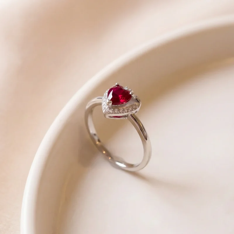 Anillo Heart Red