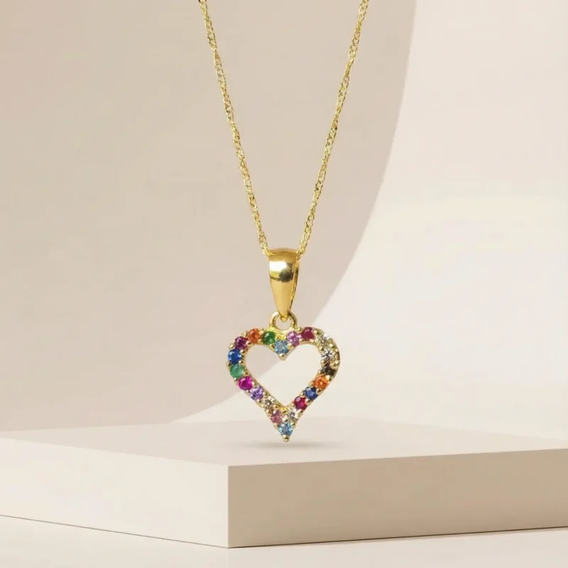 Collar Corazón Multicolor